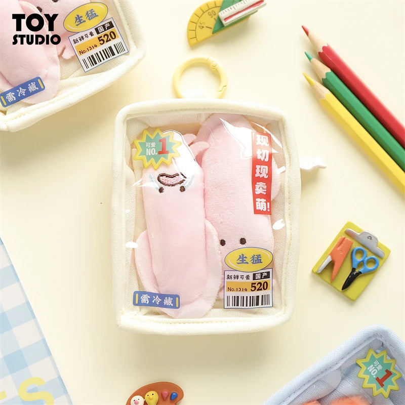 Cute Plush Seafood Keychain Collectible Wallet