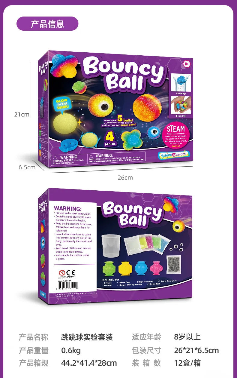 Science Experiment Kit Magic Science/Bouncy Ball/Soap/Disgusting Gross Slime  STEM TOYS for Kids Funny Science Explore Gifts