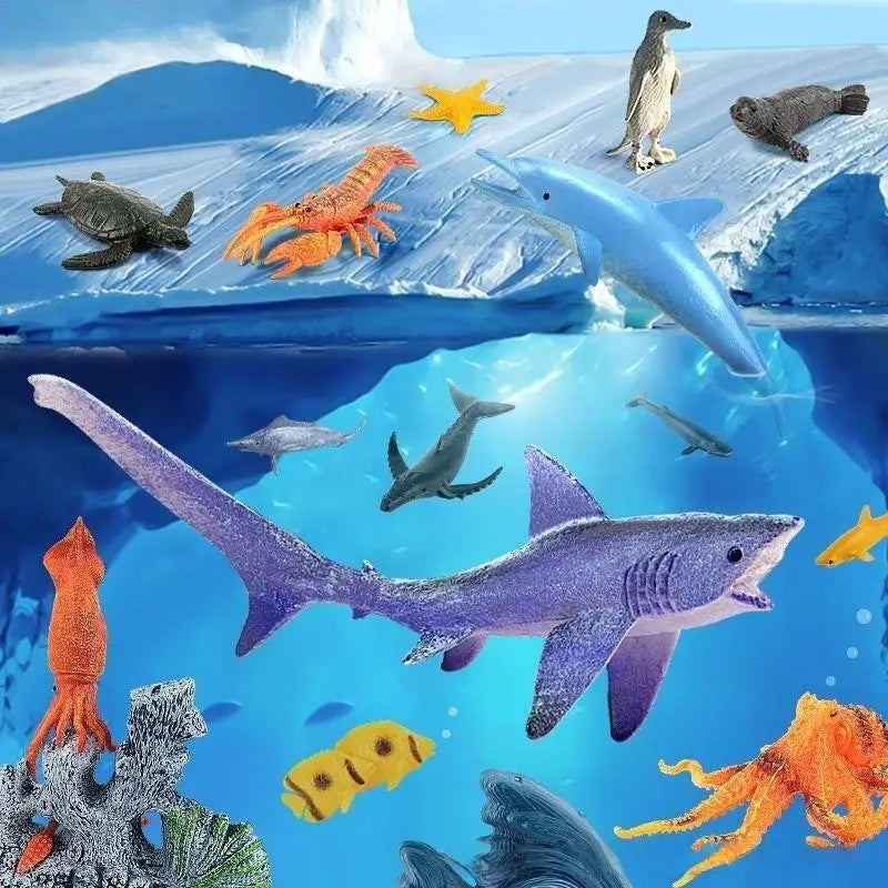 30/37Pcs Children's Ocean World Toy Set, Lifelike Marine Animal Models for Play