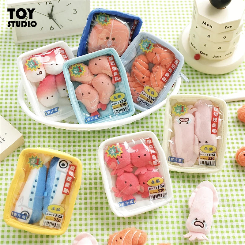 Cute Plush Seafood Keychain Collectible Wallet