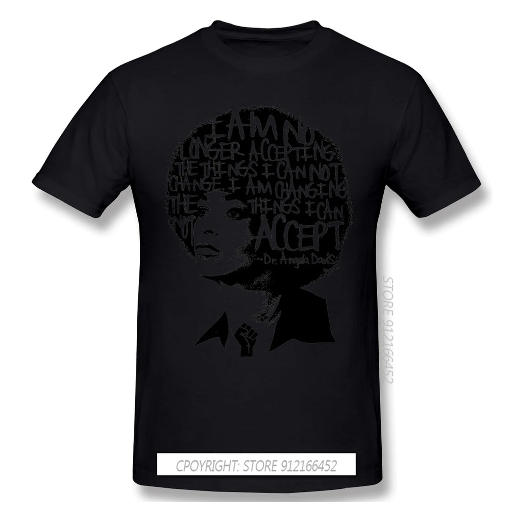 ANGELA DAVIS SAID IT BEST Novelty Short Sleeve Man's T-Shirts Black Lives Matter Anonymous George Floyd Clothes