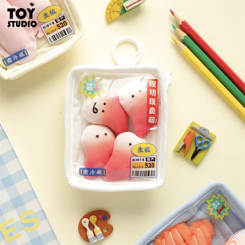 Cute Plush Seafood Keychain Collectible Wallet