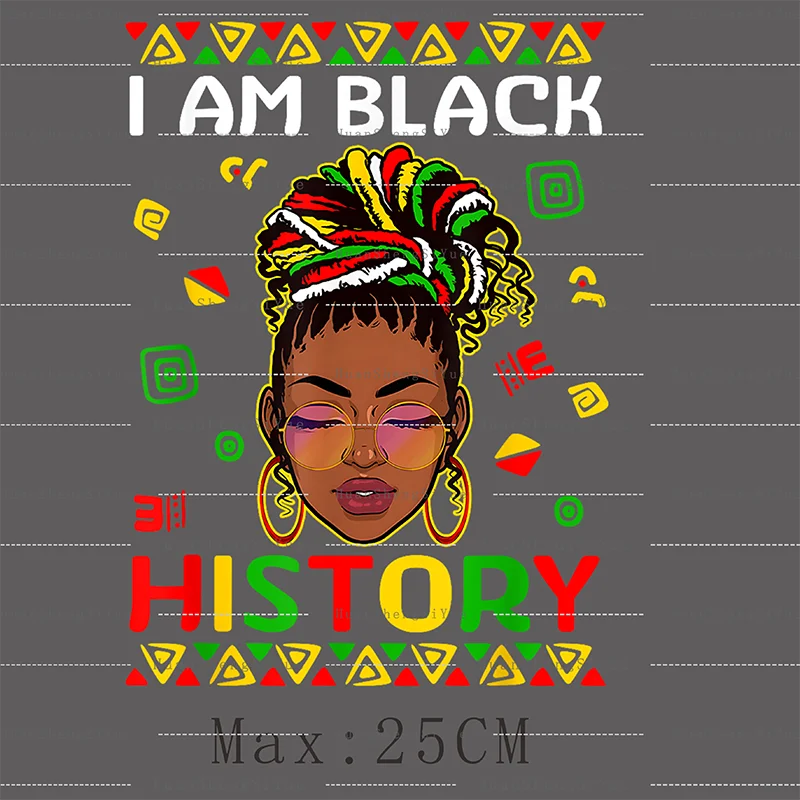 Black History Ironing Patch Clothes Jacket Heat Transfer Sticker