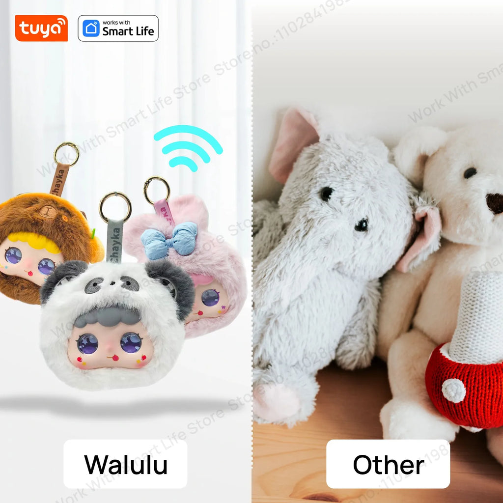 AI Plush Robot Keychain w/LED Eyes&Voice Control,Interactive Smart Toy USB Rechargeable Companion