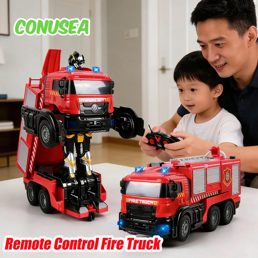 RC Firetruck Robot Transformer 2.4G Remote Control with Light Sound