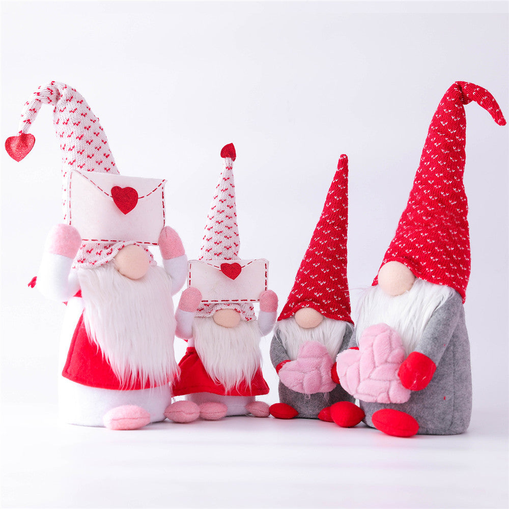 Love Letter Valentine Gnome Plush Decor