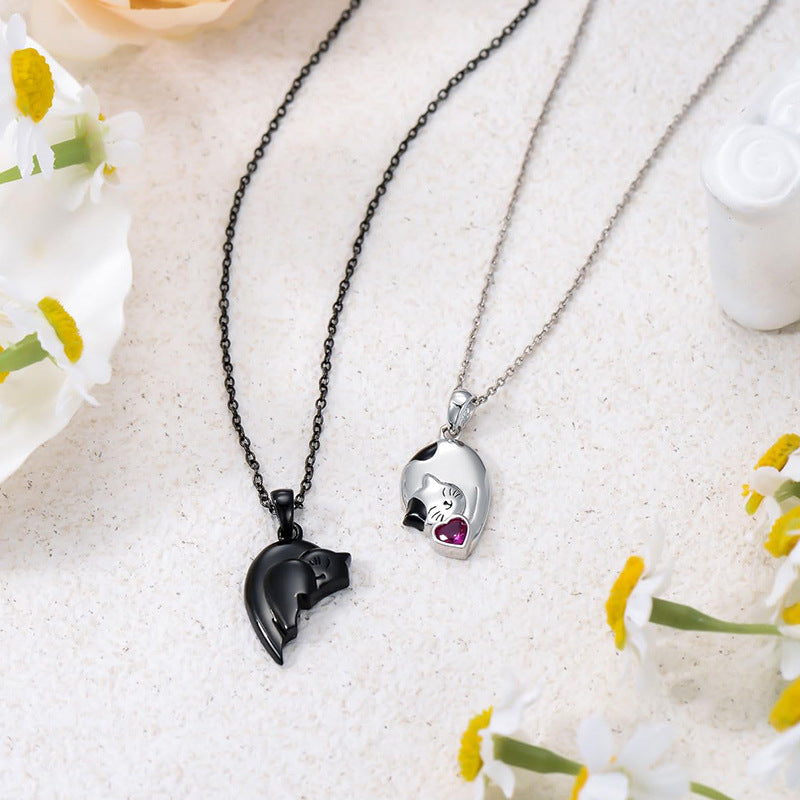 Cat Pendant Couple Necklace
