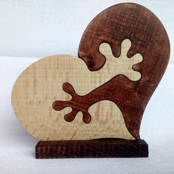 Wooden Heart Holding Hands Decoration Love